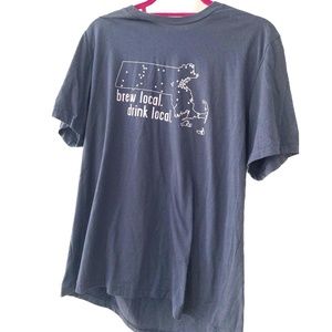 Massachusetts State Map of Breweries T-Shirt, Men's XL, Blue